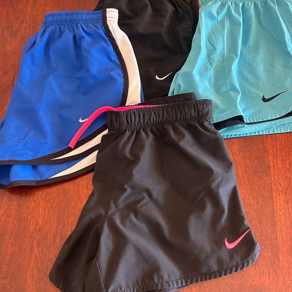 Nike womens Shorts Set - Blue, Black, Teal, Pink Accents